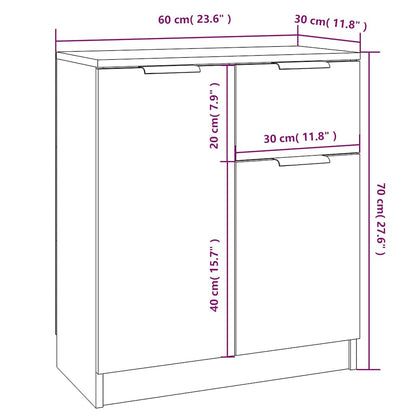 Sideboard Räuchereiche 60x30x70 cm Holzwerkstoff