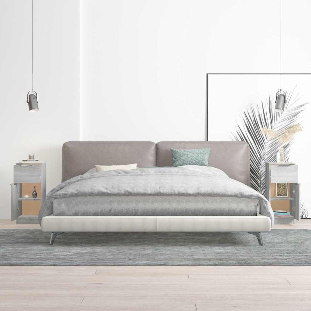 Sideboards 2 Stk. Grau Sonoma 30x30x70 cm Holzwerkstoff
