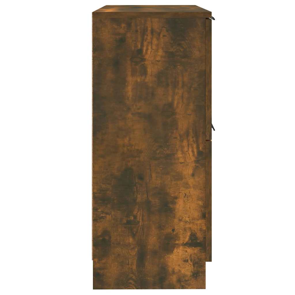 Sideboards 2 Stk. Räuchereiche 30x30x70 cm Holzwerkstoff
