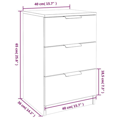 Nachttisch Grau Sonoma 40x36x65 cm