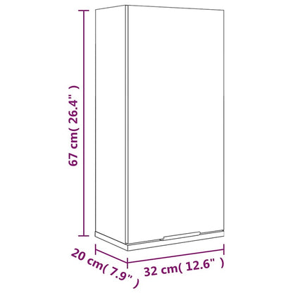 Wand-Badschrank Grau Sonoma 32x20x67 cm