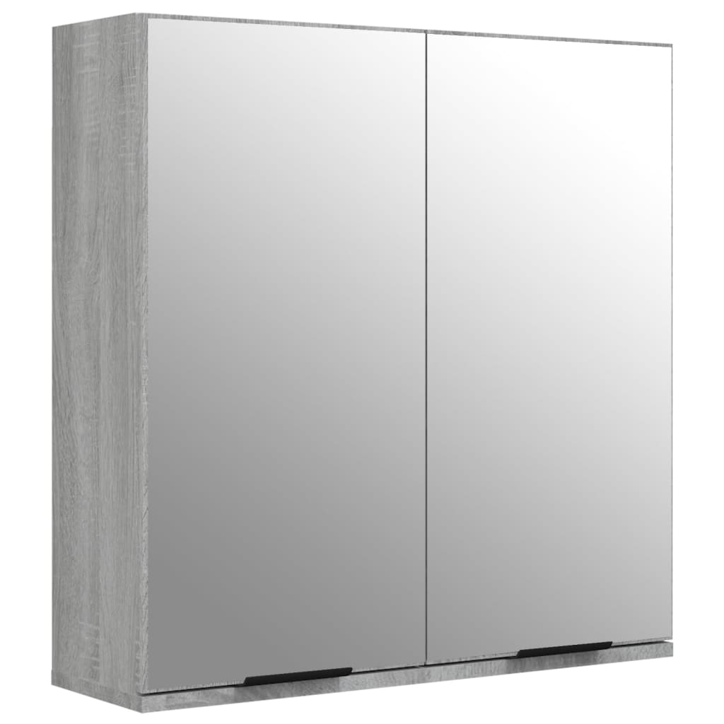 Armoire de toilette avec miroir gris Sonoma 64x20x67 cm