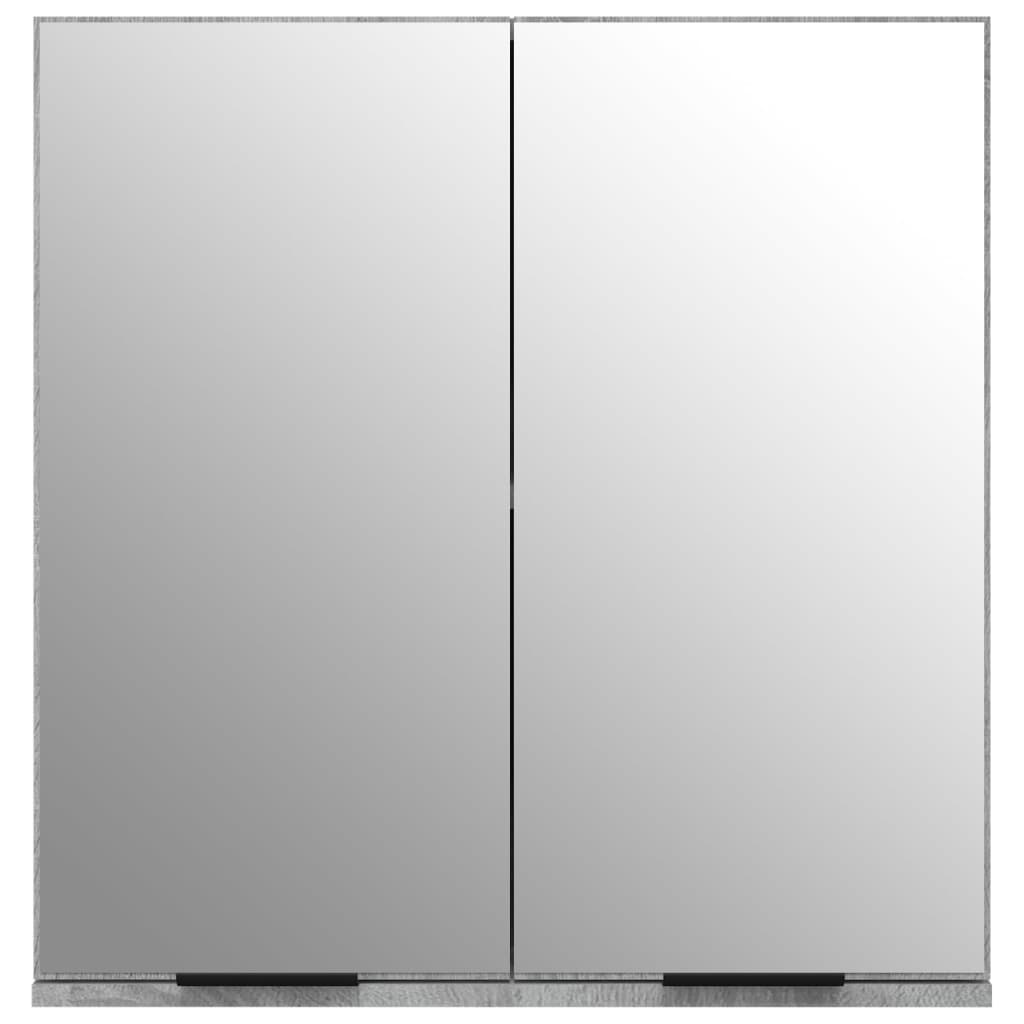 Armoire de toilette avec miroir gris Sonoma 64x20x67 cm