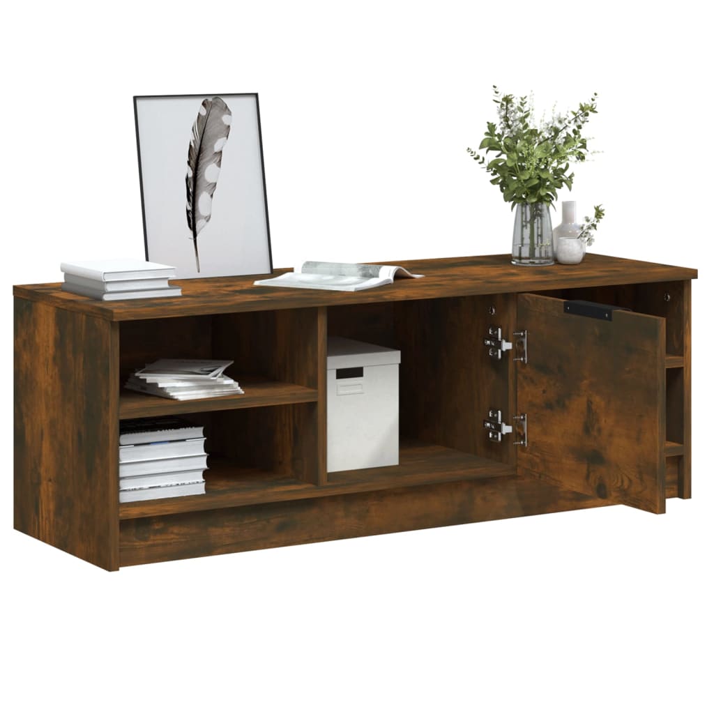 Meuble TV en chêne fumé 102x35,5x36,5 cm matériau à base de bois