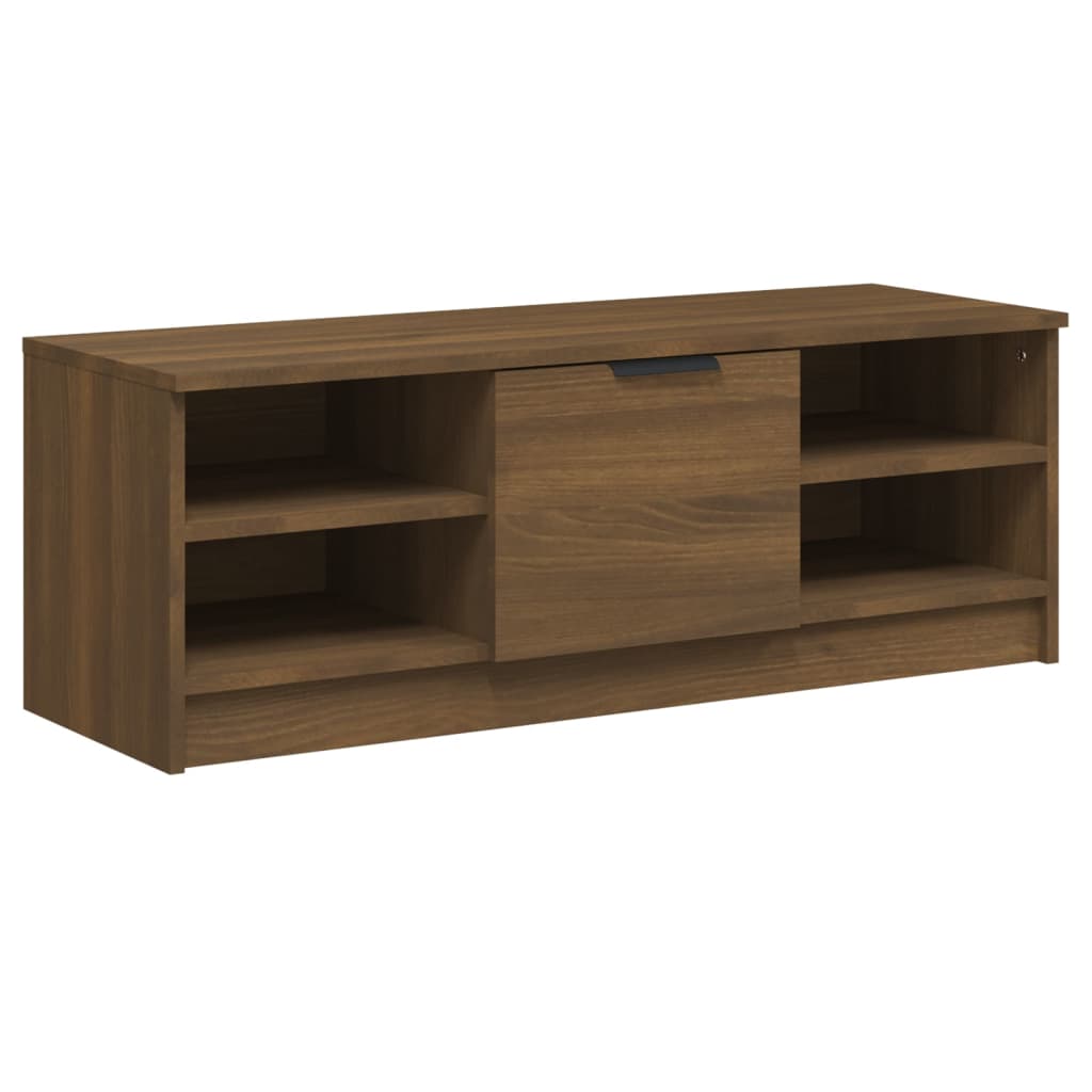 Meuble TV aspect chêne marron 102x35,5x36,5 cm matériau bois