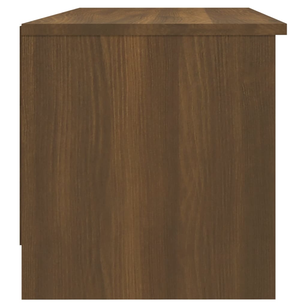 Meuble TV aspect chêne marron 102x35,5x36,5 cm matériau bois