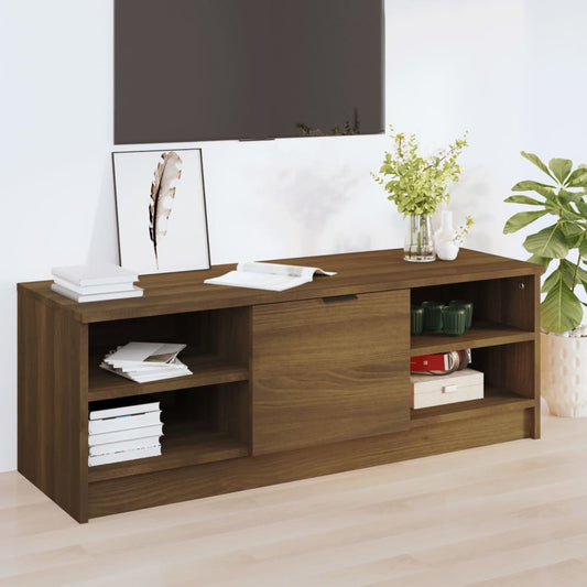 Meuble TV aspect chêne marron 102x35,5x36,5 cm matériau bois