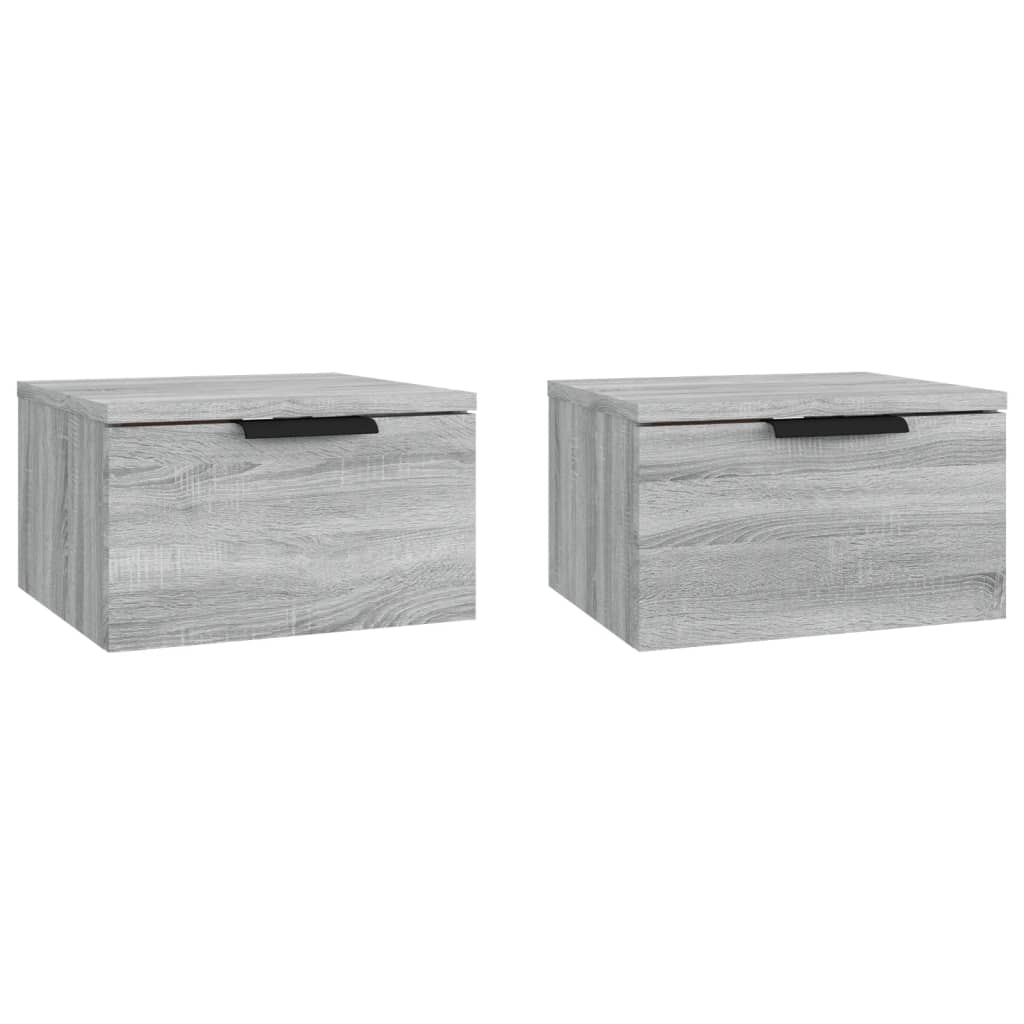 Tables de chevet murales 2 pcs. Gris Sonoma 34x30x20 cm