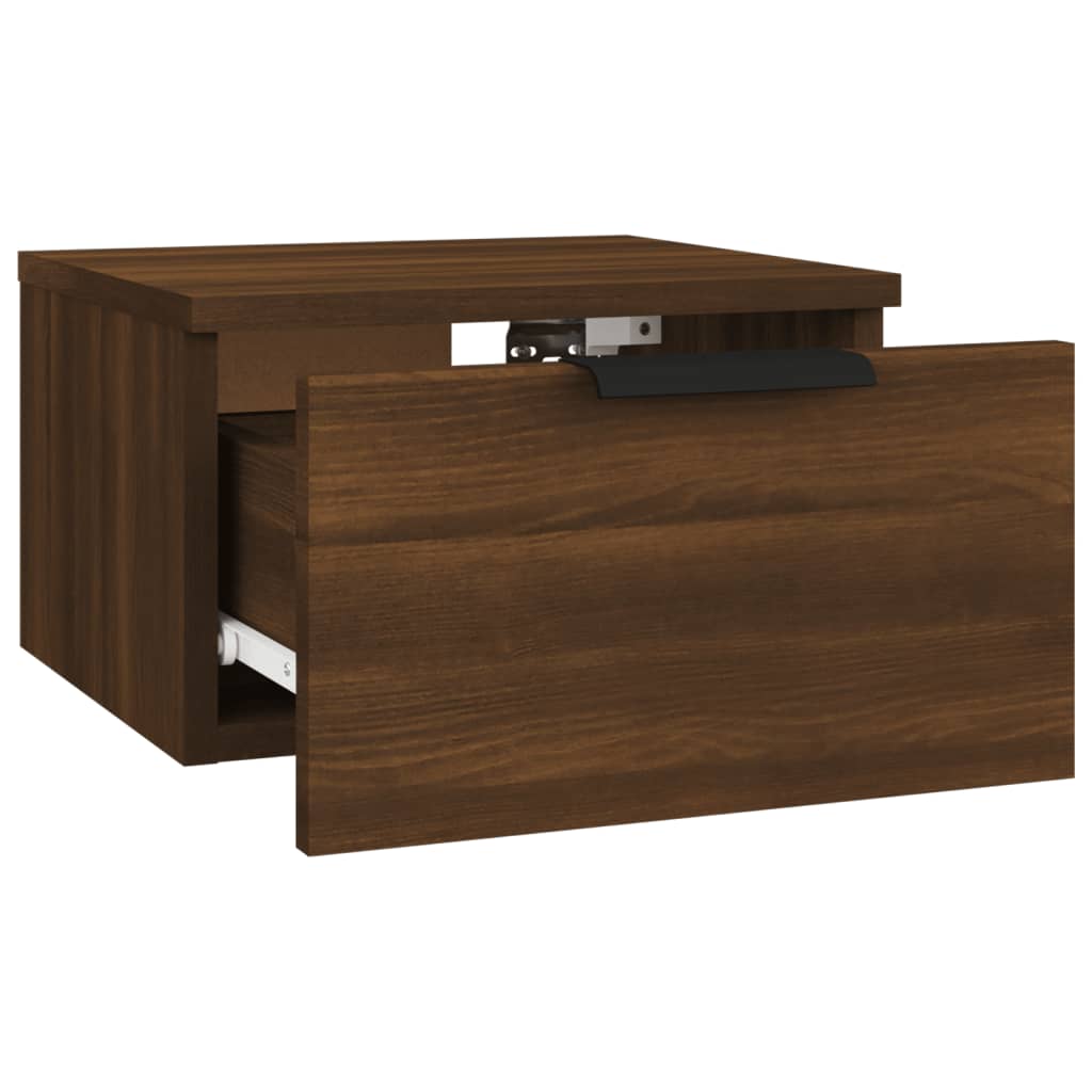 Tables de chevet murales 2 pcs. Aspect chêne marron 34x30x20 cm