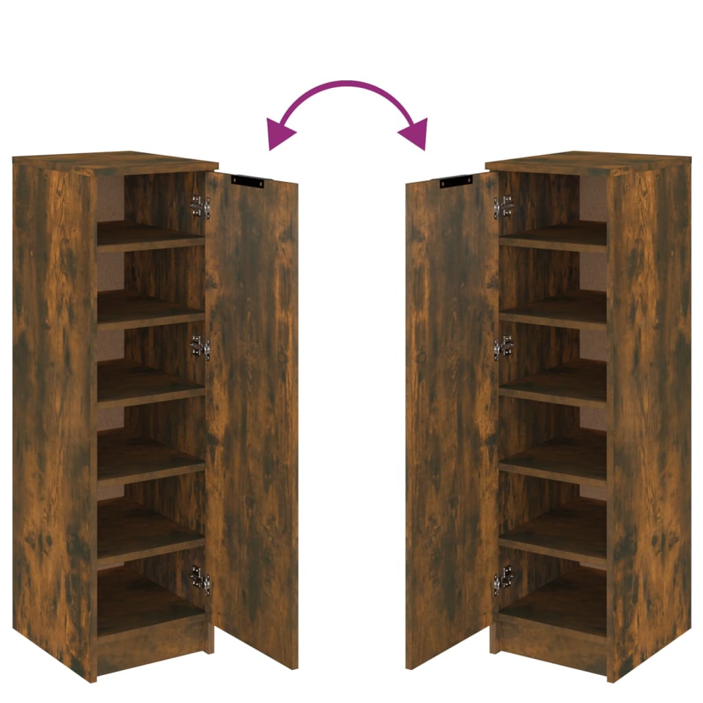 Schuhschrank Räuchereiche 30x35x100 cm Holzwerkstoff