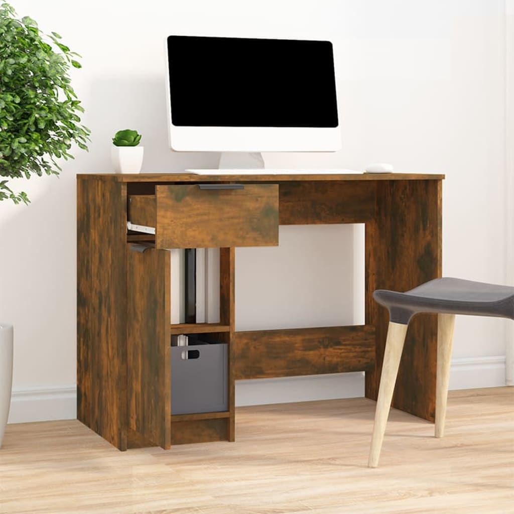 Bureau chêne fumé 100x50x75 cm matière bois