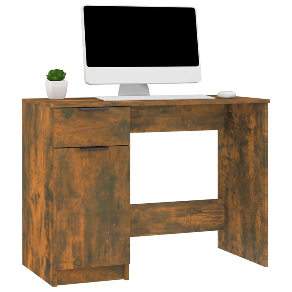 Bureau chêne fumé 100x50x75 cm matière bois