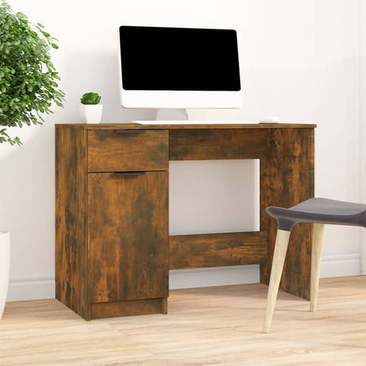 Bureau chêne fumé 100x50x75 cm matière bois