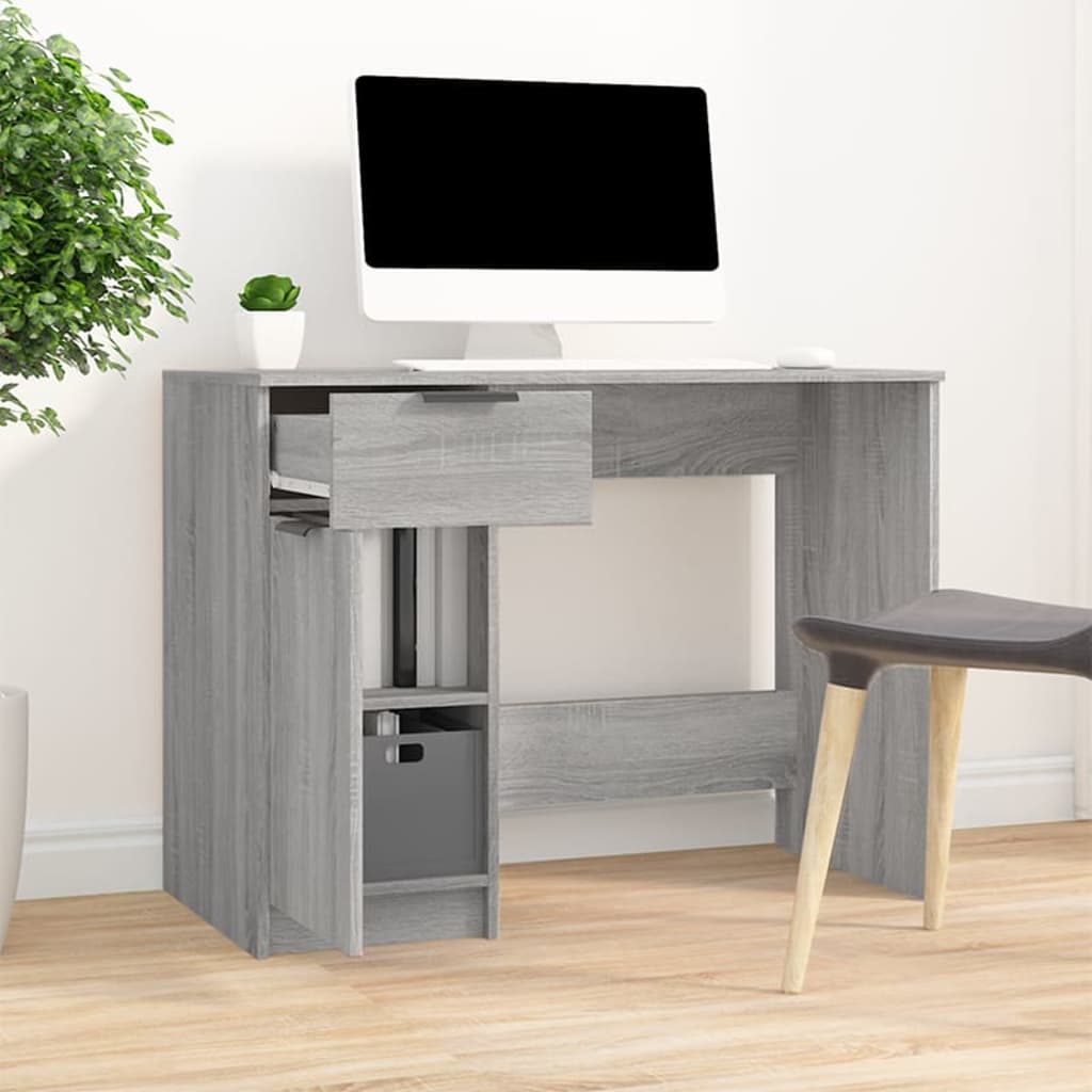 Bureau Sonoma gris 100x50x75 cm matériau bois