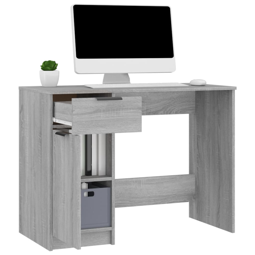 Bureau Sonoma gris 100x50x75 cm matériau bois