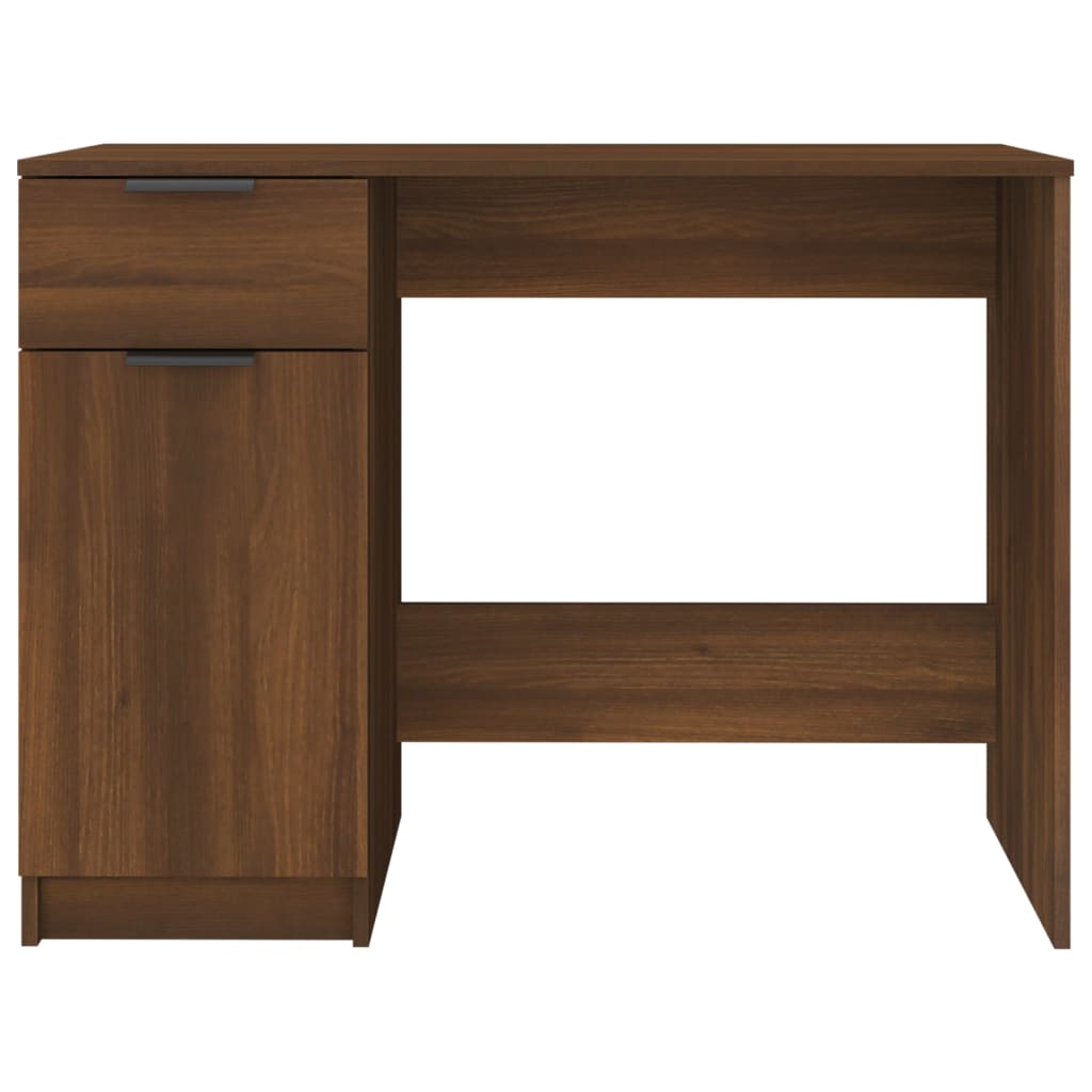 Bureau aspect chêne marron 100x50x75 cm matériau bois