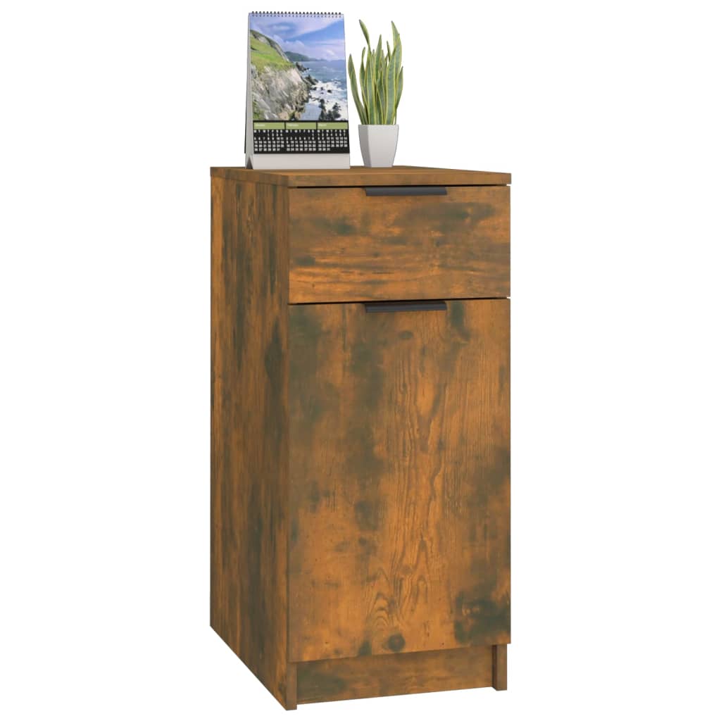 Armoire de bureau chêne fumé 33,5x50x75 cm matériau bois