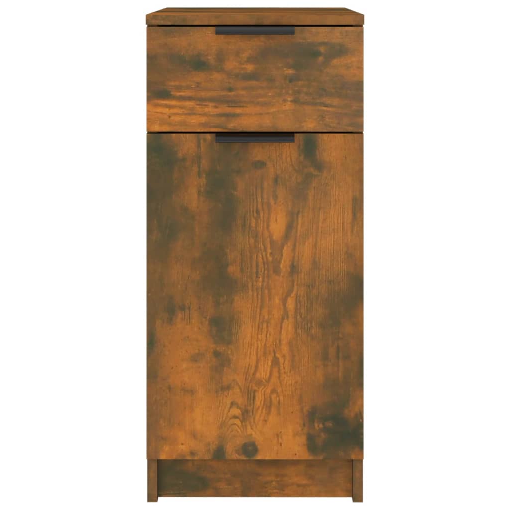 Armoire de bureau chêne fumé 33,5x50x75 cm matériau bois