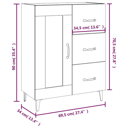 Sideboard Grau Sonoma 69,5x34x90 cm Holzwerkstoff