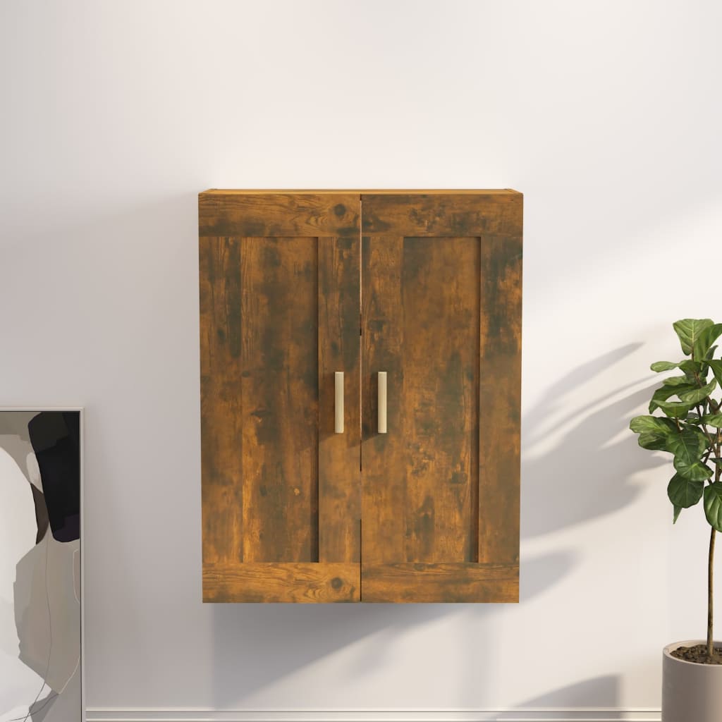 Armoire murale chêne fumé 69,5x32,5x90 cm matériau bois