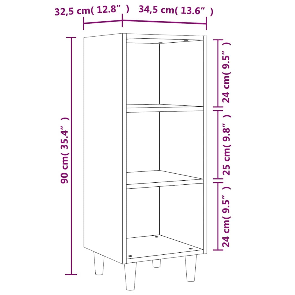 Sideboard Räuchereiche 34,5x32,5x90 cm Holzwerkstoff