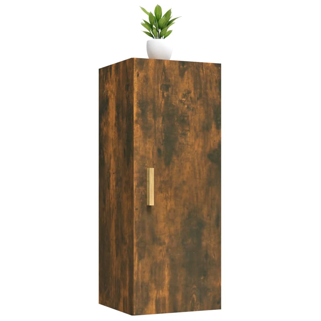 Armoire murale chêne fumé 34,5x34x90 cm matériau bois