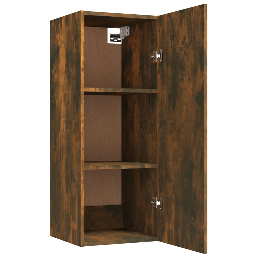 Armoire murale chêne fumé 34,5x34x90 cm matériau bois