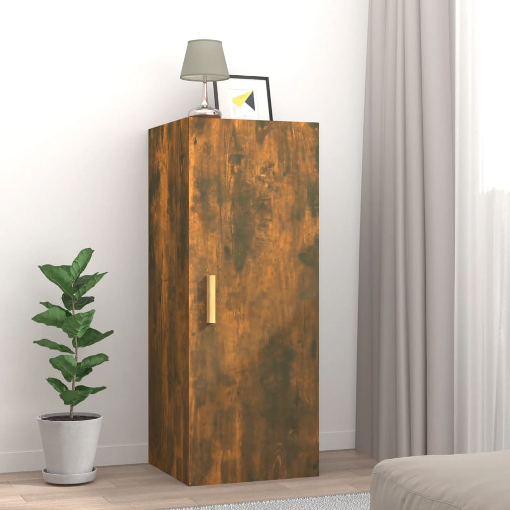 Armoire murale chêne fumé 34,5x34x90 cm matériau bois