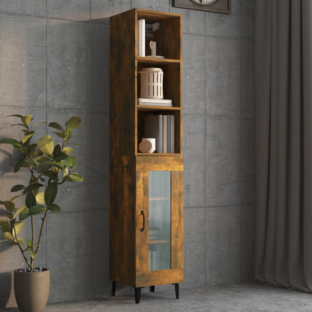 Armoire murale chêne fumé 34,5x32,5x90 cm matériau bois