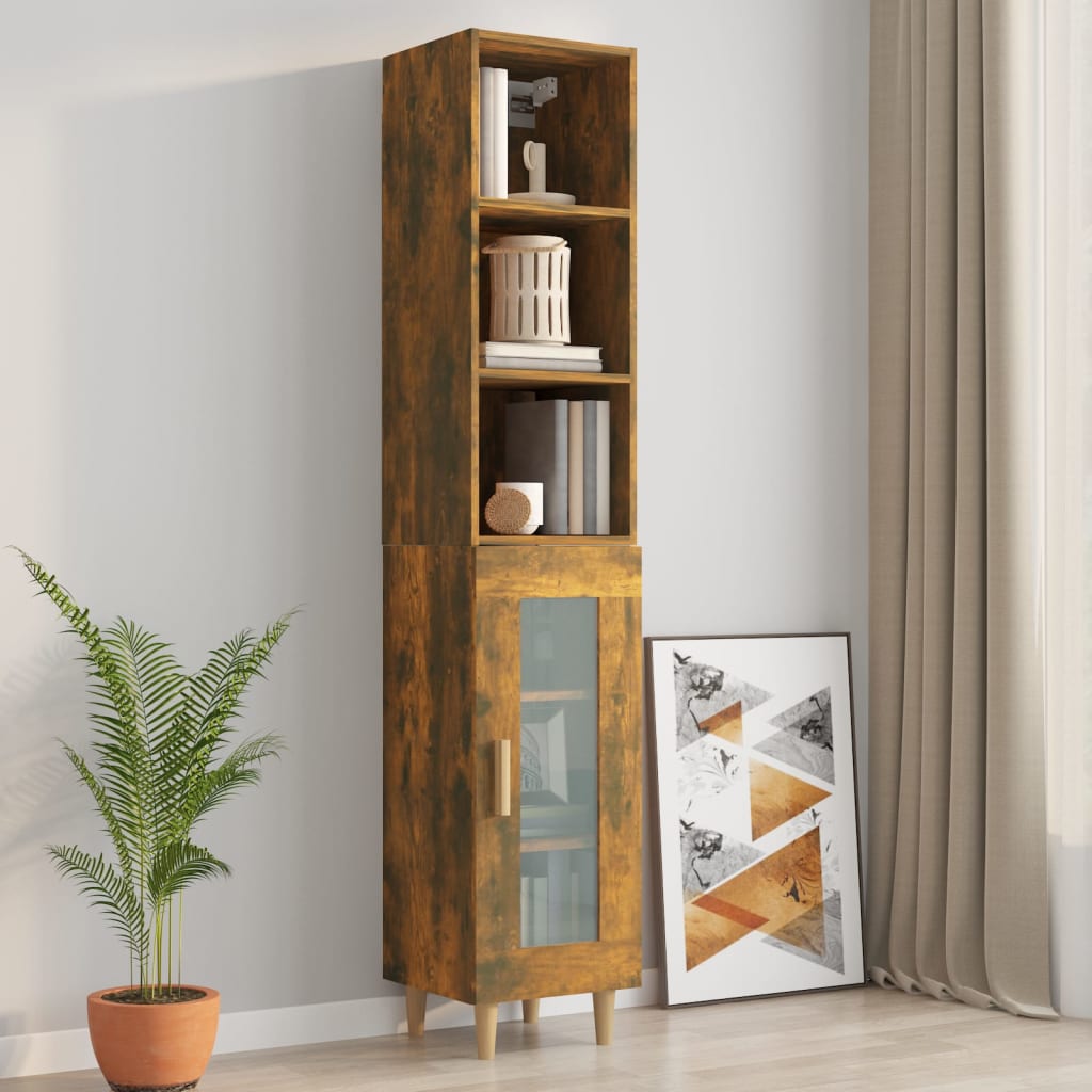 Armoire murale chêne fumé 34,5x32,5x90 cm matériau bois