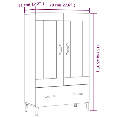 Highboard Räuchereiche 70x31x115 cm Holzwerkstoff