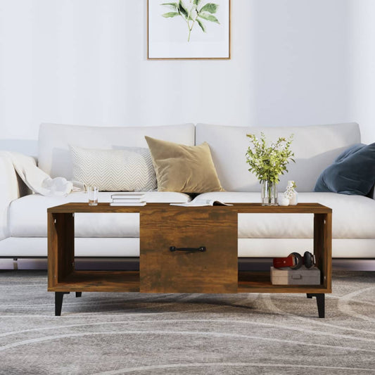 Coffee table smoked oak 102x50x40 cm wood material