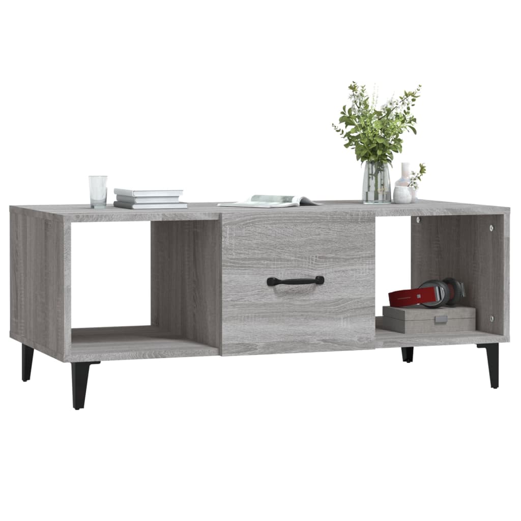 Table basse Sonoma grise 102x50x40 cm en bois