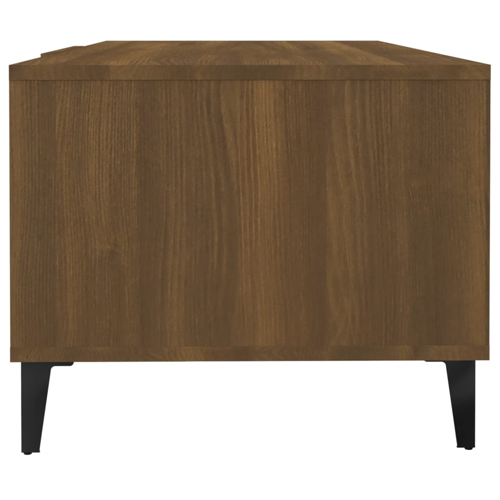 Table basse aspect chêne marron 102x50x40 cm matériau bois