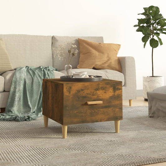 Coffee table smoked oak 50x50x40 cm wood material