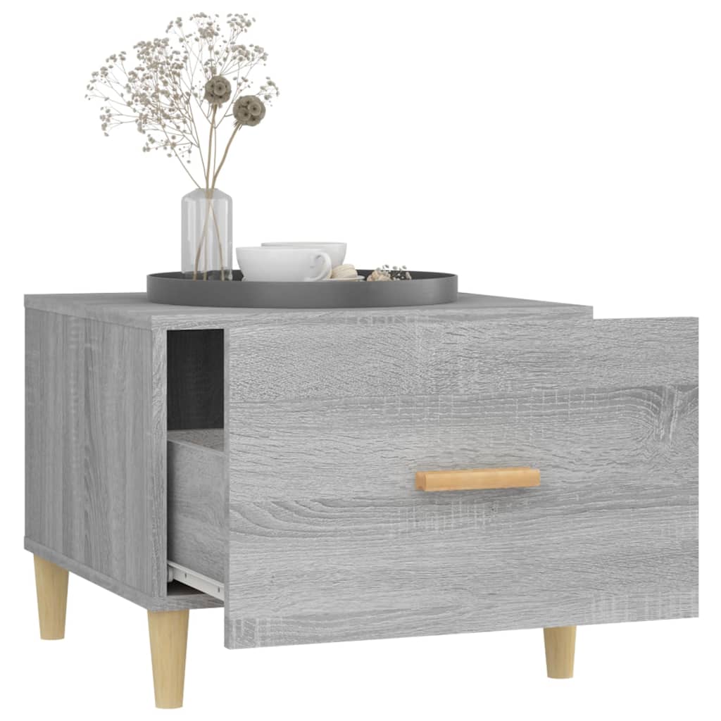 Table basse Sonoma grise 50x50x40 cm en bois