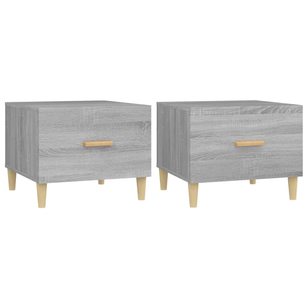 Tables basses 2 pcs. Gris Sonoma 50x50x40 cm matériau bois