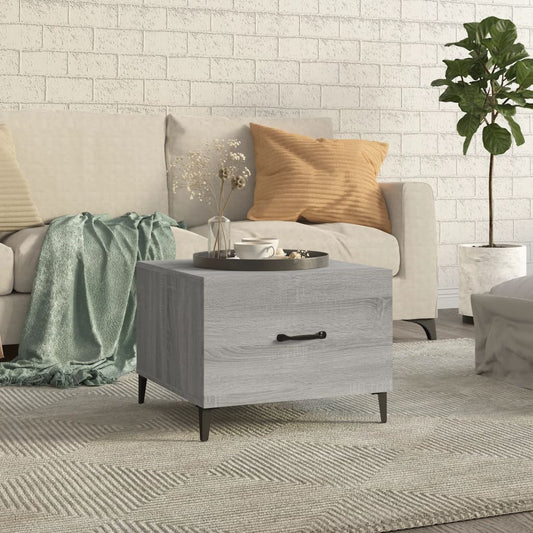 Coffee table with metal legs Gray Sonoma 50x50x40 cm
