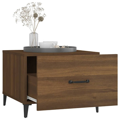 Couchtisch mit Metallbeinen Braun Eichen-Optik 50x50x40 cm
