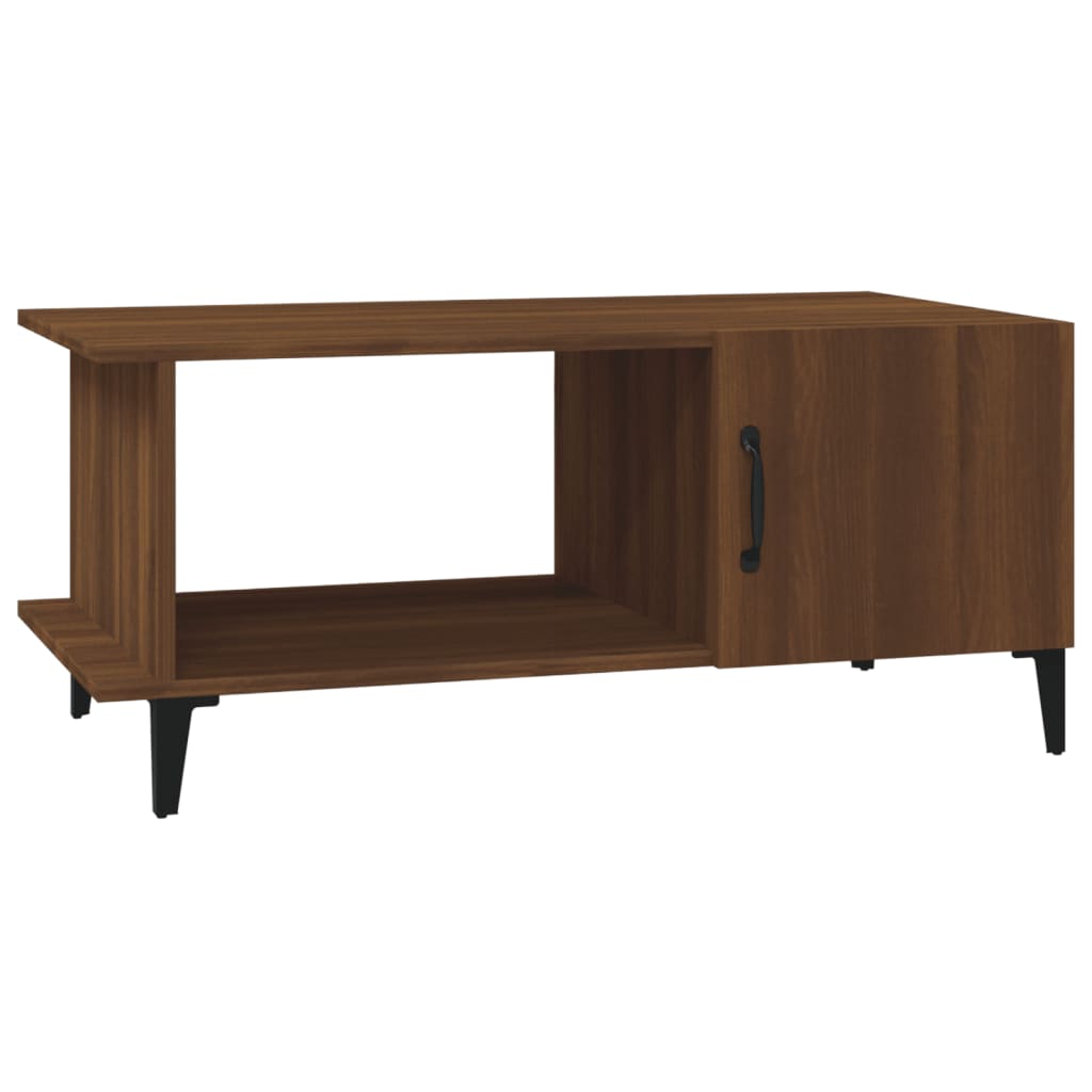 Table basse aspect chêne marron 90x50x40 cm en bois