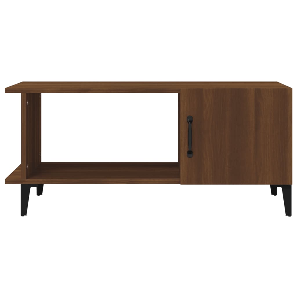 Table basse aspect chêne marron 90x50x40 cm en bois