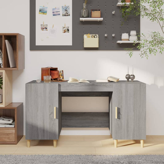Bureau Sonoma gris 140x50x75 cm matériau bois