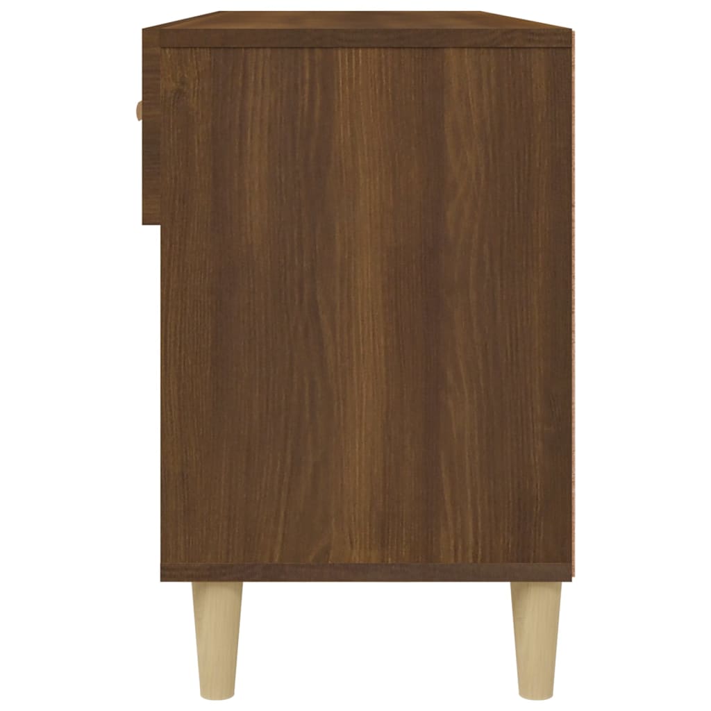 Shoe Cabinet Brown Oak Look 102x35x55 cm Wood Material