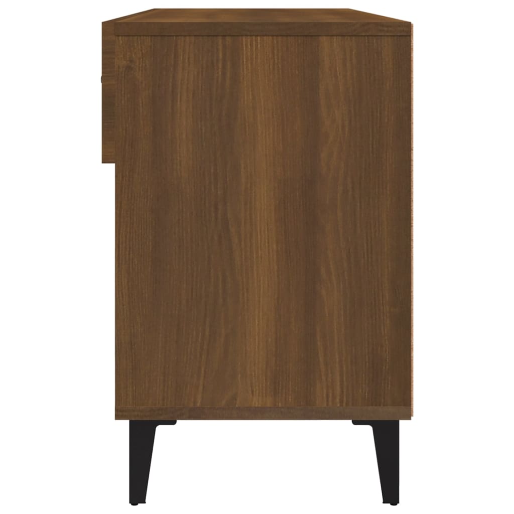 Shoe Cabinet Brown Oak Look 102x35x55 cm Wood Material