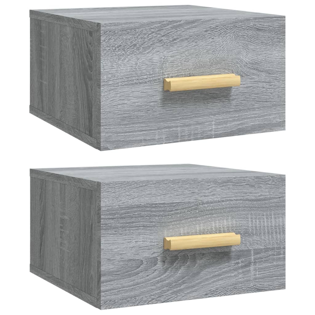 Tables de chevet murales 2 pcs. Gris Sonoma 35x35x20 cm