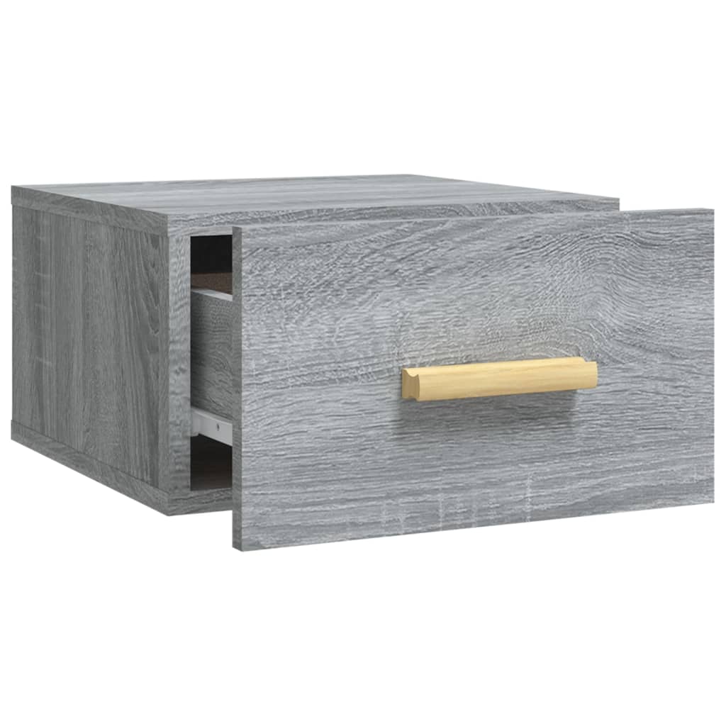 Tables de chevet murales 2 pcs. Gris Sonoma 35x35x20 cm