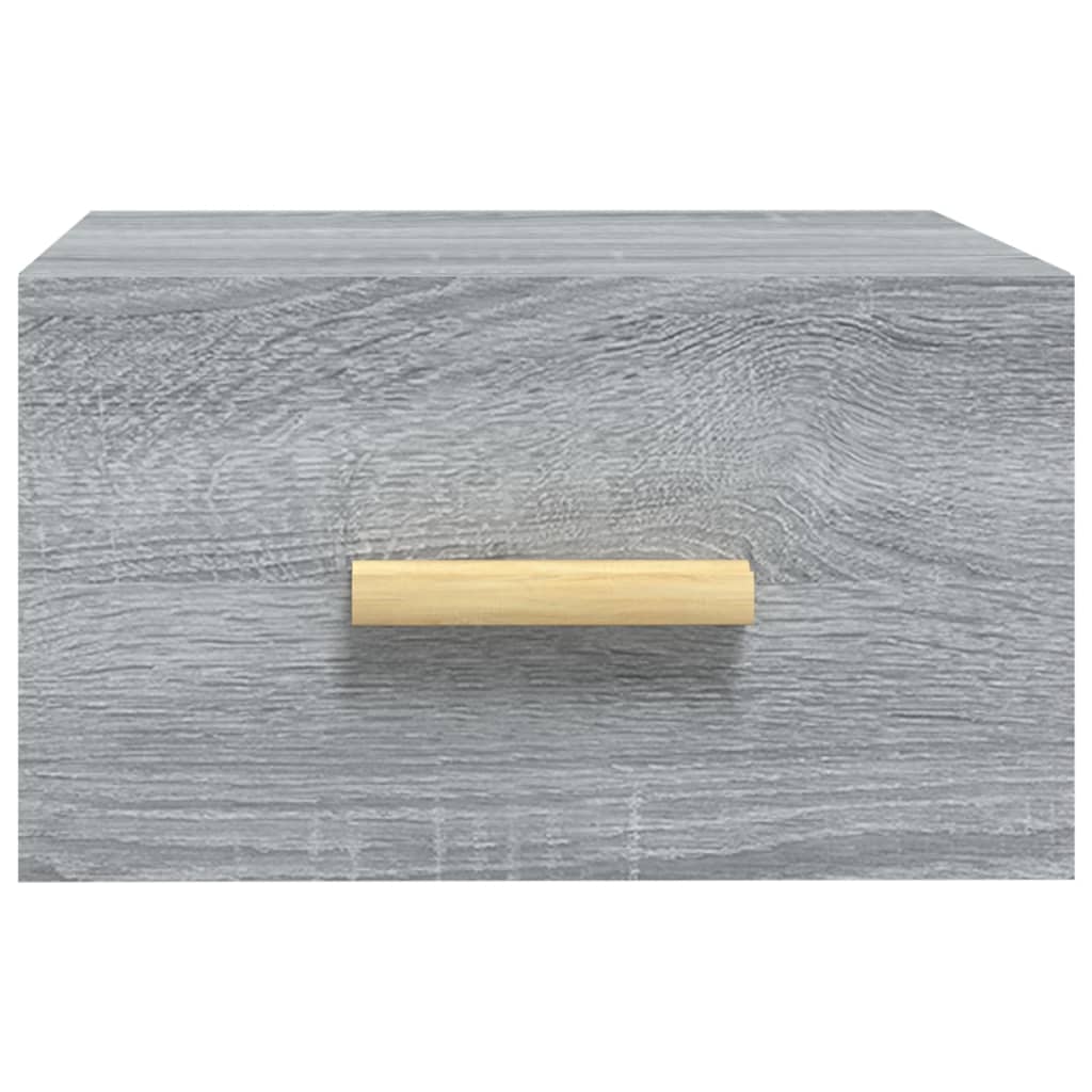 Tables de chevet murales 2 pcs. Gris Sonoma 35x35x20 cm