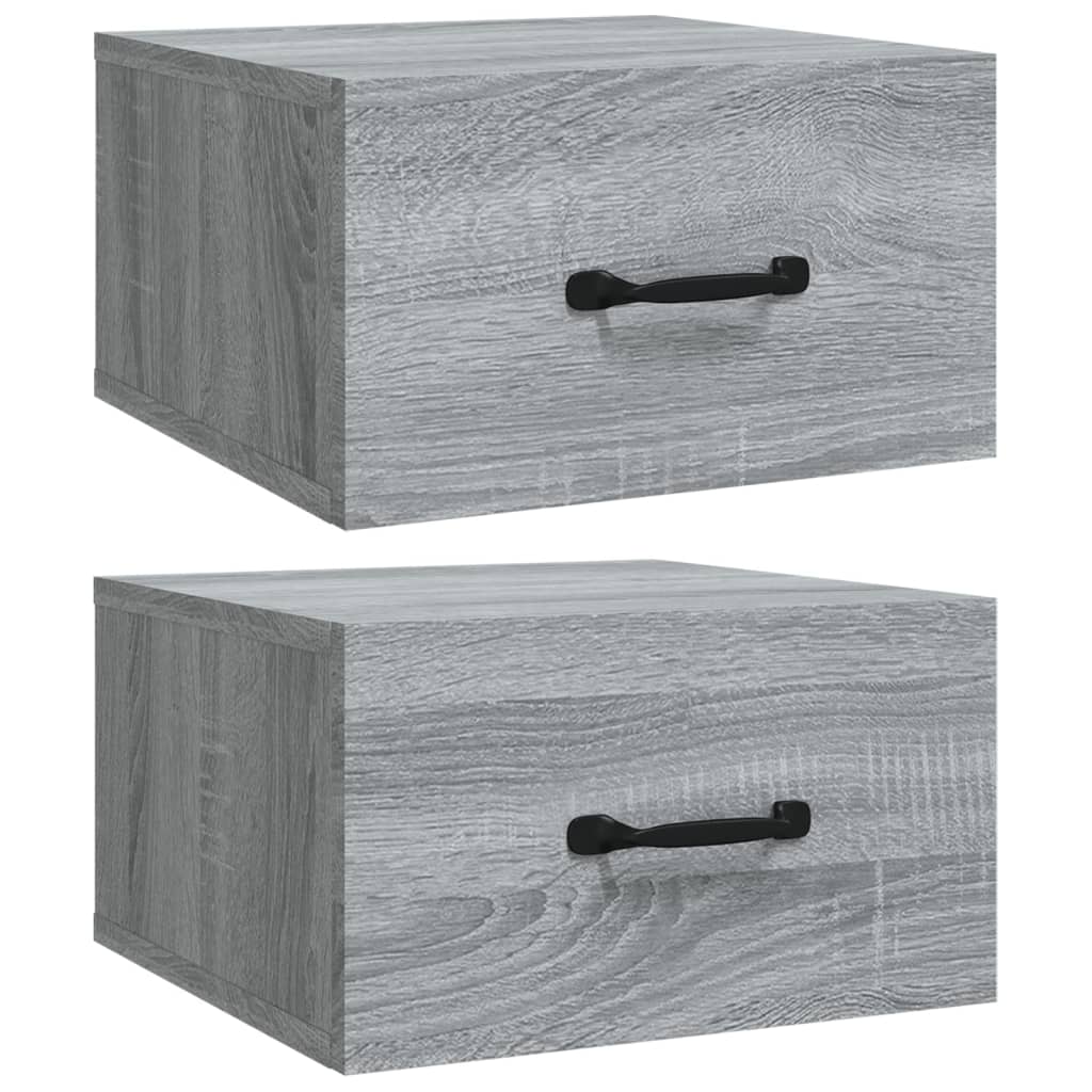 Tables de chevet murales 2 pcs. Gris Sonoma 35x35x20 cm