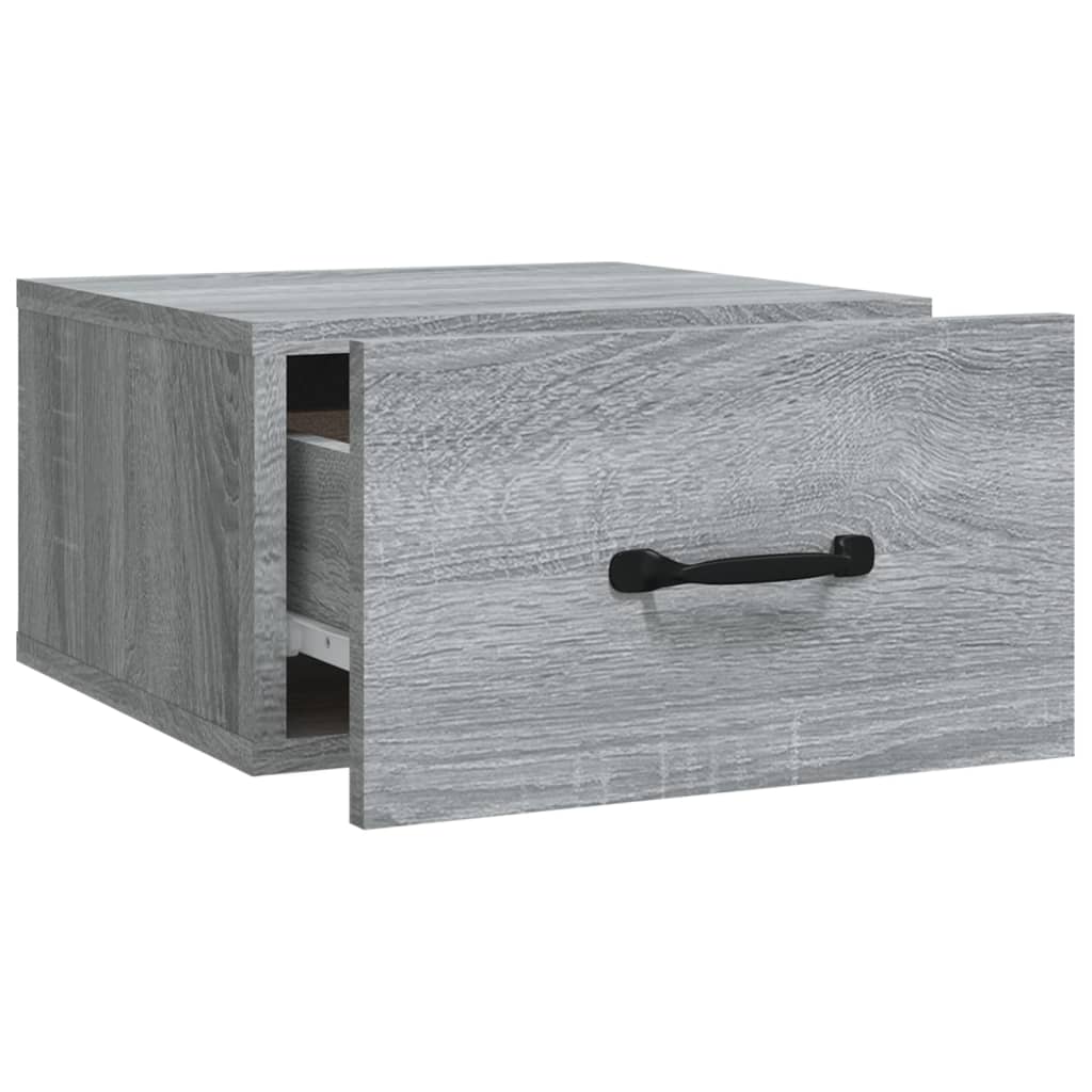 Tables de chevet murales 2 pcs. Gris Sonoma 35x35x20 cm