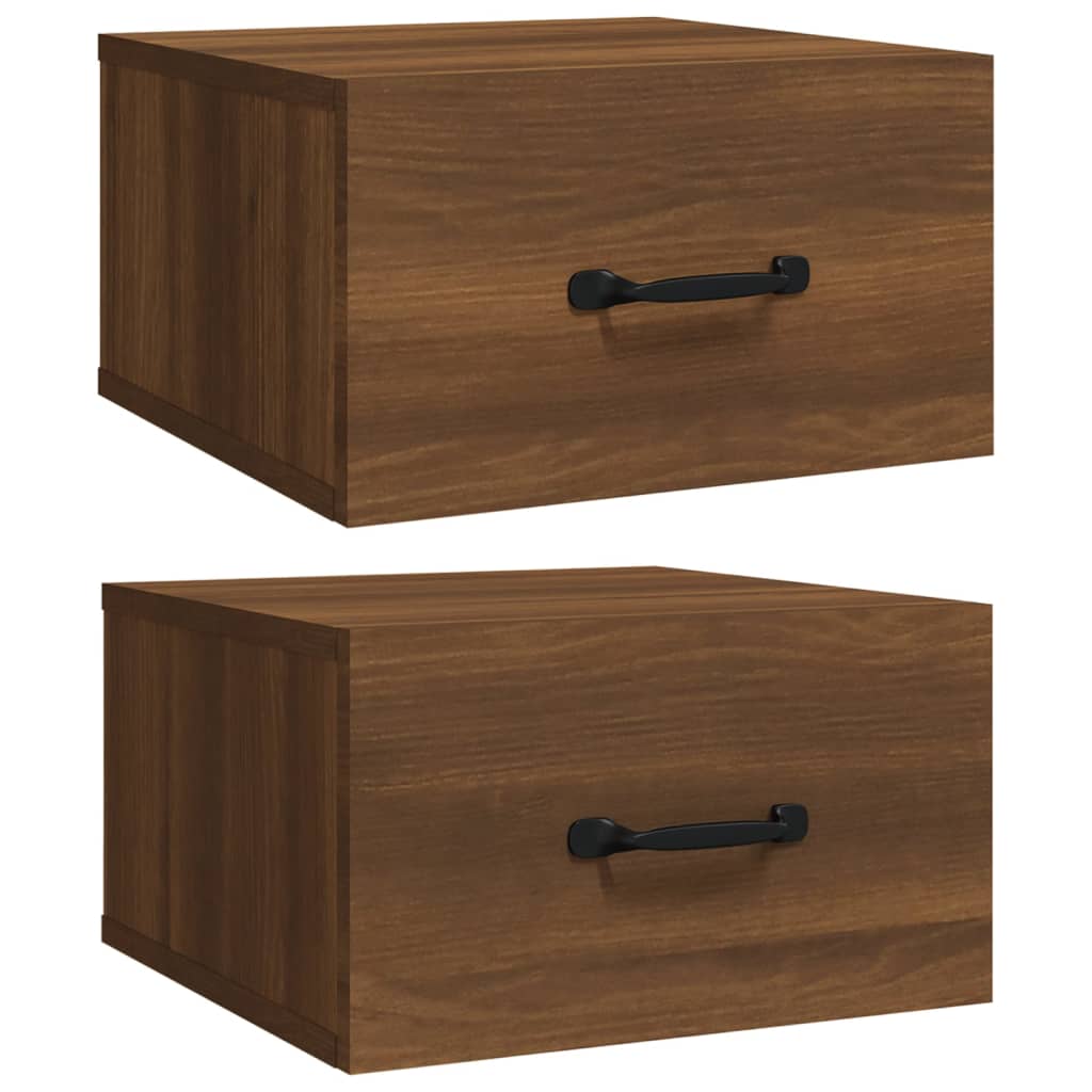 Wall-mounted bedside tables 2 pieces Sonoma oak 35x35x20 cm